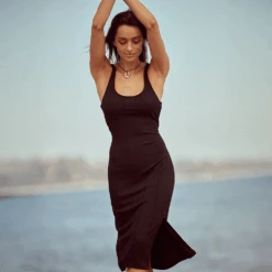 Open Back Cover-Up Dress -Fashion Lingerie Store EverydaySundayOpenBackCover UpDressESBEAW04303Black 6