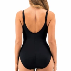 FANTASIE Saint Lucia Black UW Twist Front Swimsuit With Adjustable Leg -Fashion Lingerie Store FantasieSaintLuciaUwTwistFrontSwimsuitWithAdjustableLegB