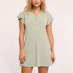 Fluttered Sleeve Nightshirt Fern
