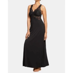 Lace T-Back Gown Black