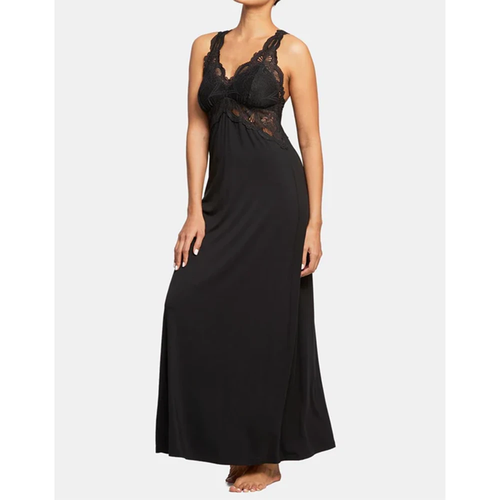Lace T-Back Gown Black 3 Lace T-Back Gown Black