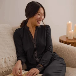 Tuxedo PJ Set Black -Fashion Lingerie Store Fleur tTuxedoPJSet6140Black 2