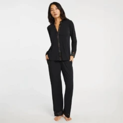 Tuxedo PJ Set Black -Fashion Lingerie Store Fleur tTuxedoPJSet6140Black 3