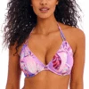 FREYA Miami Sunset Halter Bikini Top 1 FREYA Miami Sunset Halter Bikini Top -Fashion Lingerie Store FreyaMiamiSunsetHalterBikiniTopAS204904Cassis1