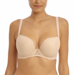 FREYA Tailored Underwire Molded Plunge Bra Natural Beige