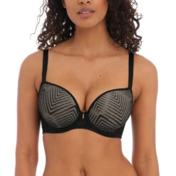 FREYA Tailored Underwire Molded Plunge Bra Black