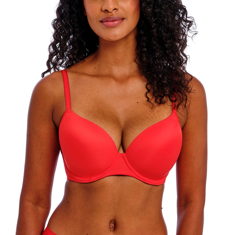 FREYA Undetected Underwire Molded T-Shirt Bra Chili Red 3 FREYA Undetected Underwire Molded T-Shirt Bra Chili Red