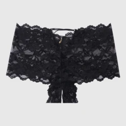 Bella Lace Crotchless Cheeky -Fashion Lingerie Store HouseofDesireBellaLaceCrotchlessCheekyBlack 5