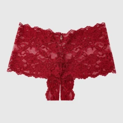 Bella Lace Crotchless Cheeky -Fashion Lingerie Store HouseofDesireBellaLaceCrotchlessCheekyRed 1