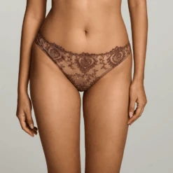 Girls Love Diamonds Crystals Embellished Brazilian Brief Chocolate