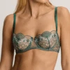 Venetian Glass Balconette Bra Green 2 Venetian Glass Balconette Bra Green -Fashion Lingerie Store IDSarrieriVenetianGlassBalconetteBraJ5027Green 3