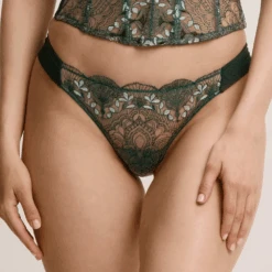 Venetian Glass Thong Green