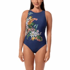 Jantzen Palm Delight Farrah High Neck One Piece