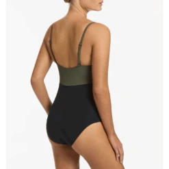 Versa Tank One Piece Olive/Black -Fashion Lingerie Store JetsAustraliaVersaTankOnePieceOlive BlackJ11074b
