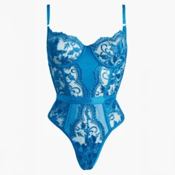Embroidered Underwire Bodysuit Blue -Fashion Lingerie Store KiloBravaEmbroideredUnderwireBodysuit13128Blue 7 Copy