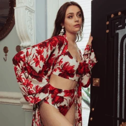 Modal Lounge Brief Red Floral -Fashion Lingerie Store KiloBravaModalLoungeBrief12195RedFloral2