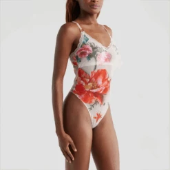 Placement Print Shelf Bra Bodysuit Floral -Fashion Lingerie Store KiloBravaPlacementPrintShelfBraBodysuit13121Floral 8