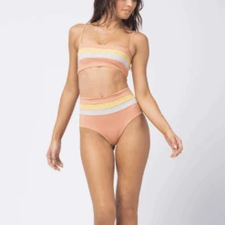 Rebel Stripe Bikini Top Cream 7 Rebel Stripe Bikini Top Cream -Fashion Lingerie Store LSpaceRebelStripeBikiniTopCBRLT18Creamsetcopy