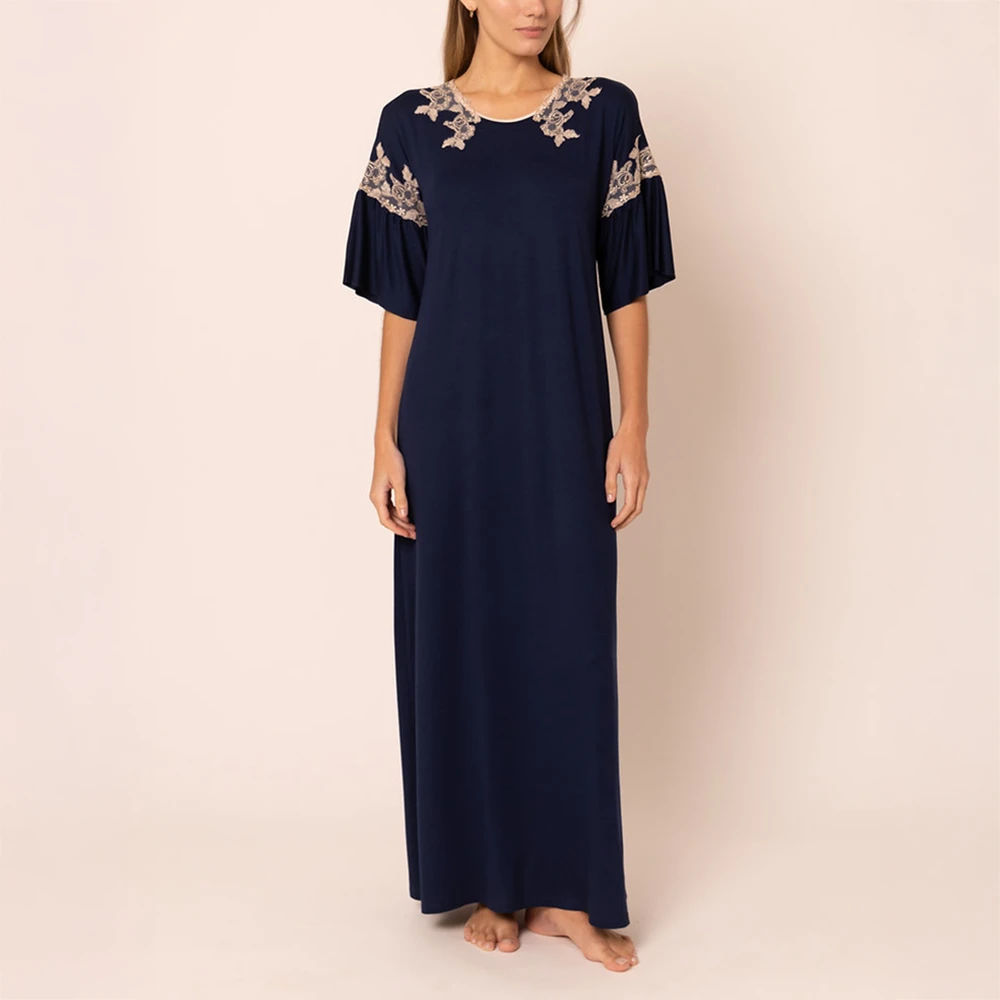 Aurora Blue Long Nightgown 3 Aurora Blue Long Nightgown