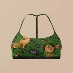 T-Back Bralette Meowy Christmas -Fashion Lingerie Store MeUndiesT BackBraletteW5111MeowyChristmas 2