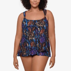 Plus Size Dazzle Tankini Top Tapiz