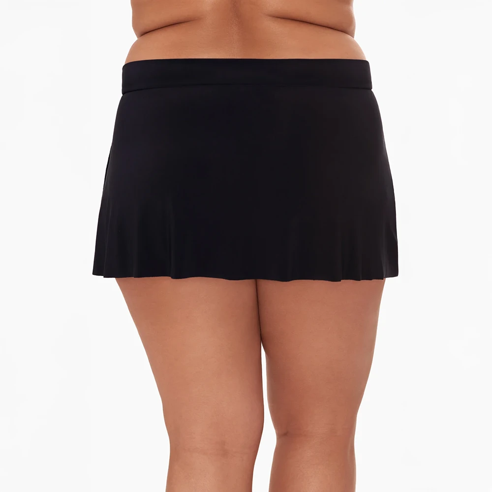 Plus Size Jersey Tennis Skirt Swim Bottom Black 4 Plus Size Jersey Tennis Skirt Swim Bottom Black - Image 2