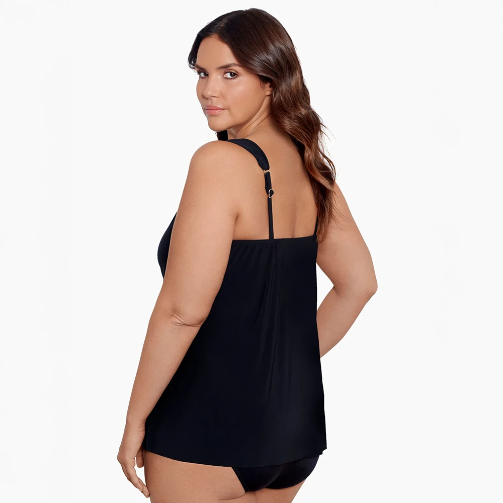 Plus Size Razzle Dazzle Underwire Tankini Top Black 5 Plus Size Razzle Dazzle Underwire Tankini Top Black - Image 3