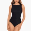 Rock Solid Regatta High-Neck One Piece Swimsuit Black -Fashion Lingerie Store MiraclesuitRockSolidRegattaHigh NeckOnePieceSwimsuit6537006Black 4