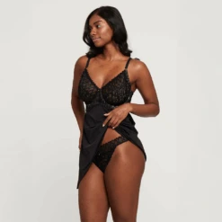 Lacy Full Cup Muse Babydoll Set Black -Fashion Lingerie Store MontelleLacyFullCupMuseBabydollSet9306Black 1