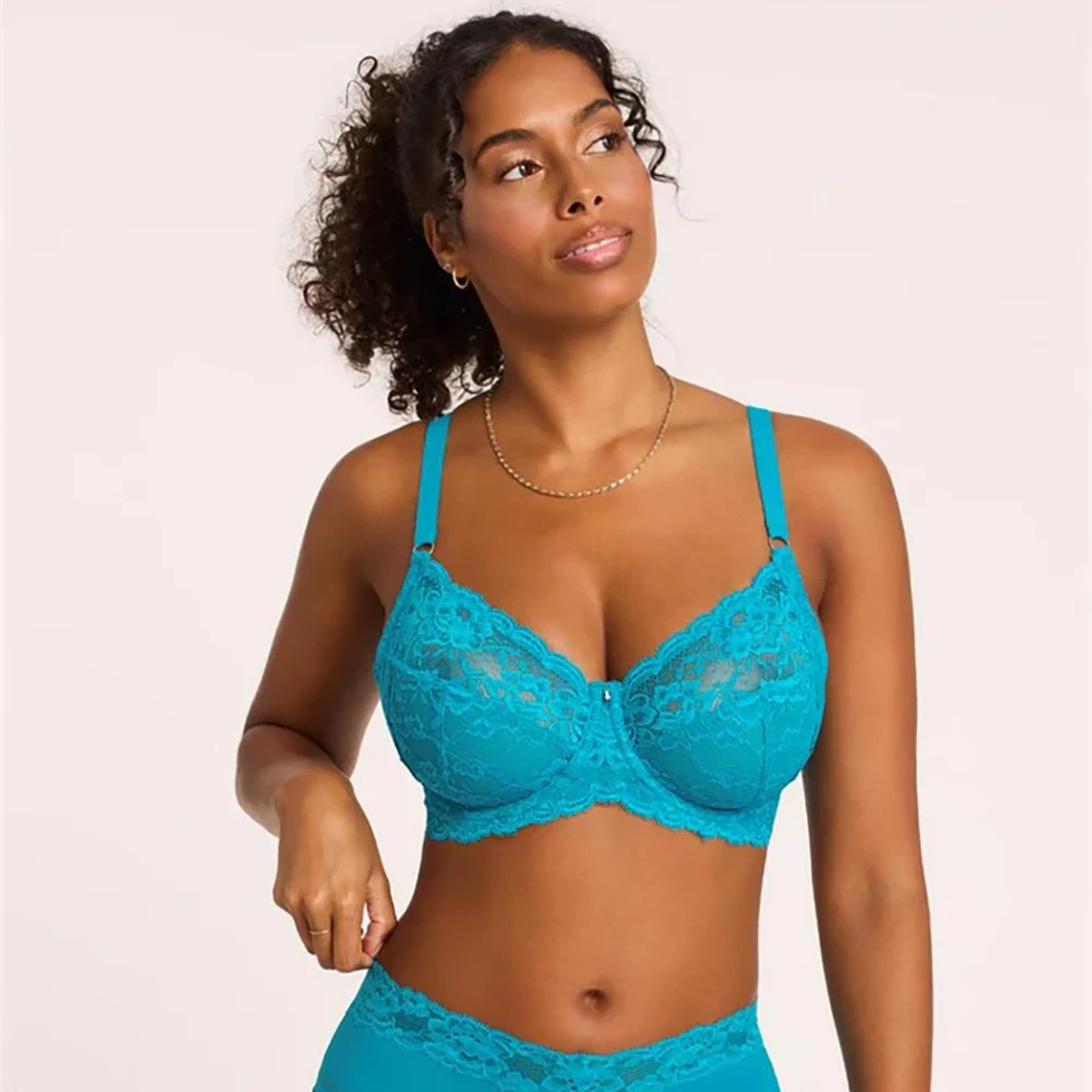 Muse Full Cup Lace Bra Turquoise 5 Muse Full Cup Lace Bra Turquoise - Image 3