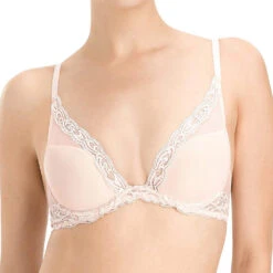 Feathers Plunge T-Shirt Bra Cameo Rose