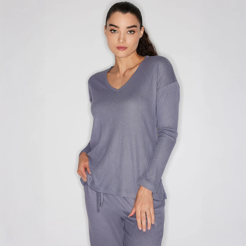 Eden Everywhere V-Neck Top Blue Iris 5 Eden Everywhere V-Neck Top Blue Iris - Image 3