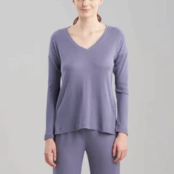 Eden Everywhere V-Neck Top Blue Iris