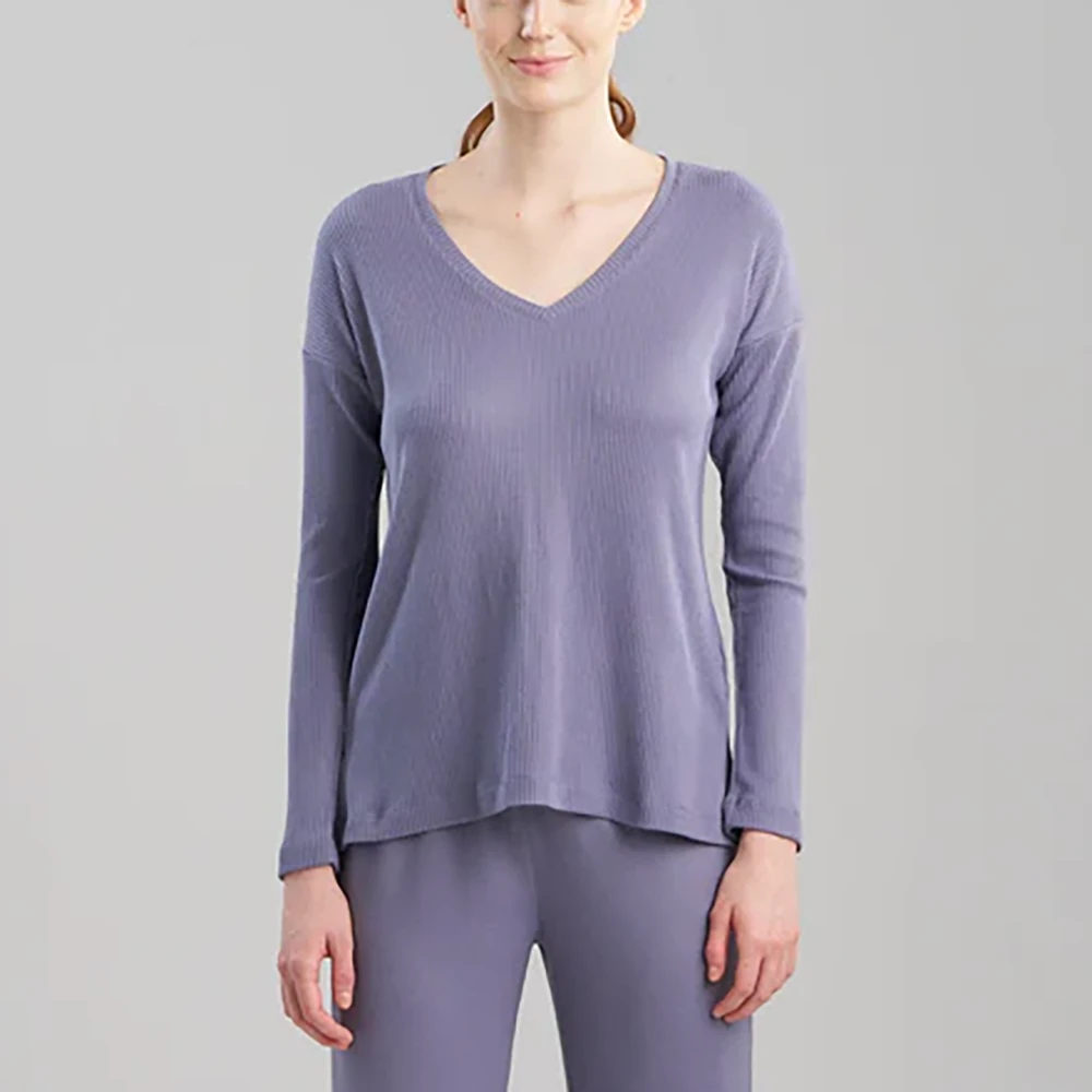 Eden Everywhere V-Neck Top Blue Iris 3 Eden Everywhere V-Neck Top Blue Iris