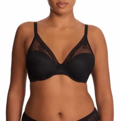 Love Lace Full Coverage Plunge T-Shirt Bra Black