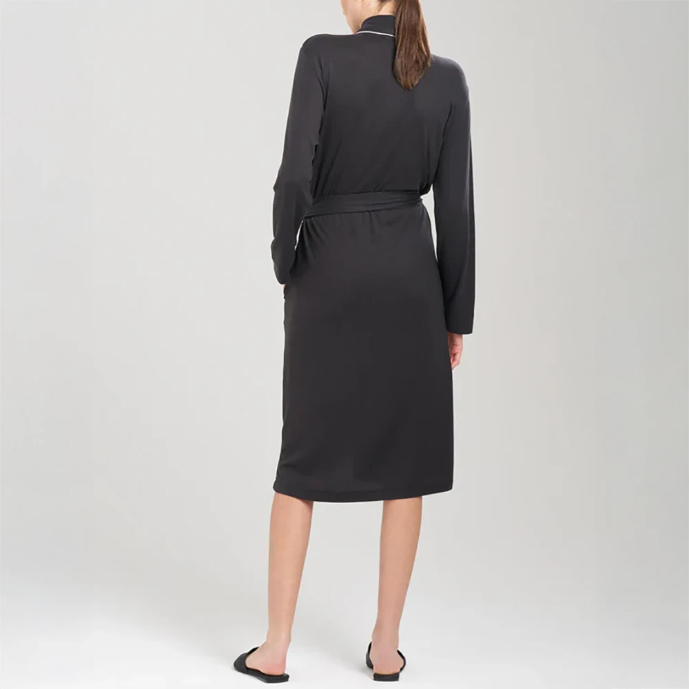 Oasis Piped Collar Robe Black 4 Oasis Piped Collar Robe Black - Image 2