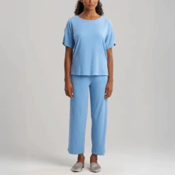 Soothe Rib Short Sleeve PJ Angel Blue