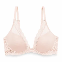 Feathers Plunge T-Shirt Bra Cameo Rose -Fashion Lingerie Store Natori Feathers Plunge T shirt Bra 730023 Cameo Rose