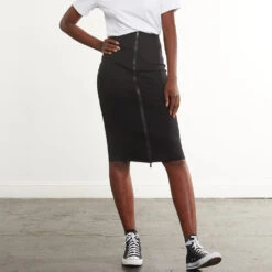 Commando Neoprene CEO Zip Skirt Black