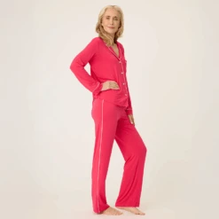 Pj Salvage Day Dreams Modal PJ Set Ruby Red -Fashion Lingerie Store PJSalvageDayDreamsModalPJSetRRDDPJ1RubyRed 6