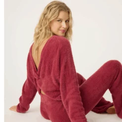 Pj Salvage Full Of Holiday Spirit Feather Knit Sweater Earth Red -Fashion Lingerie Store PJSalvageFullOfHolidaySpiritFeatherKnitSweaterRQJHLS1EarthRed 3 c78ceeec 7612 4ebf 9a06 67dcfa2c6b40