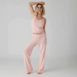 Pj Salvage Sweetheart Pointelle Pant Pink -Fashion Lingerie Store PJSalvageSweetheartPointellePantRPSWPPJPink4