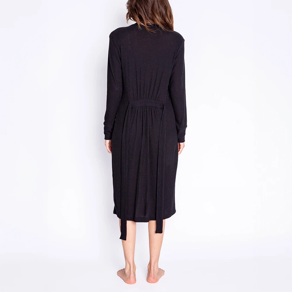 Pj Salvage Textured Essentials Robe Black 7 Pj Salvage Textured Essentials Robe Black - Image 5