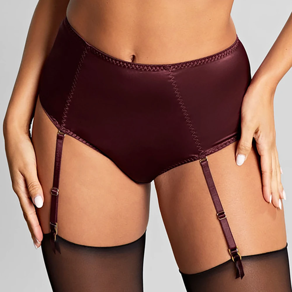 Panache Grace Suspender Brief Bordeaux Red 3 Panache Grace Suspender Brief Bordeaux Red