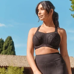 Panache Power Wired Sports Bra Black/Chalk -Fashion Lingerie Store PanachePowerWiredSportsBra5021CBlackChalk 2