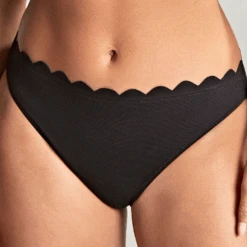 Panache Spirit Classic Bikini Bottoms Scallop Brief Black