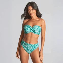 Panache Midi Gather Bikini Bottom English Rose -Fashion Lingerie Store PanacheSwimMidiGatherBikiniBottomSW1729EnglishRose 1