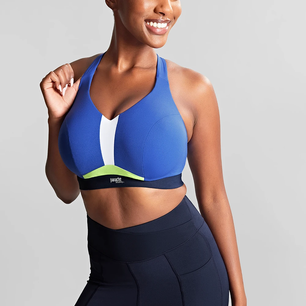 Panache Ultra Perform Non Padded Wired Sports Bra Blue 3 Panache Ultra Perform Non Padded Wired Sports Bra Blue