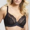 Panache Ana Non-Padded Plunge Bra Black -Fashion Lingerie Store Panache 9396 Ana Plunge Black Petticoat Fair F