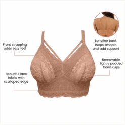 Parfait Mia Lace Full Busted Lightly Padded Wire Free Bra Cork -Fashion Lingerie Store ParfaitMiaLaceFullBustedLightlyPaddedWireFreeBraP5951Cork 1